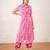Pink printed cotton kurta set