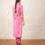 Pink printed cotton kurta set