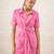 Pink printed cotton kurta set