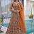 Gorgeous Orange Sequins Net Evening Wear Lehenga Choli With Dupatta