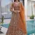 Gorgeous Orange Sequins Net Evening Wear Lehenga Choli With Dupatta