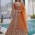 Gorgeous Orange Sequins Net Evening Wear Lehenga Choli With Dupatta