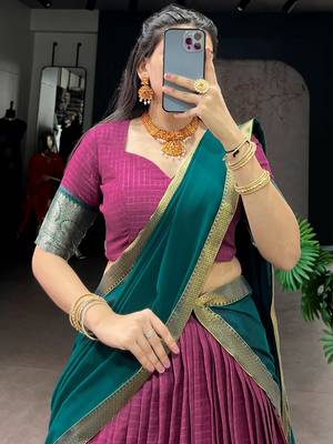 Regal Pink Zari Weaving Silk Festive Wear Lehenga Choli With Dupatta 7