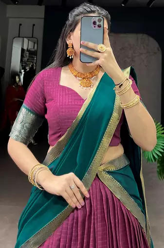 Regal Pink Zari Weaving Silk Festive Wear Lehenga Choli With Dupatta