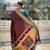 Brown organza zari weaving saree with matching blouse piece
