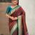 Brown organza zari weaving saree with matching blouse piece