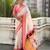 White organza zari weaving saree with matching blouse piece