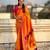 Mustard organza zari weaving saree with matching blouse piece