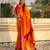 Mustard organza zari weaving saree with matching blouse piece