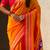 Mustard organza zari weaving saree with matching blouse piece