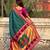 Teal organza zari weaving saree with matching blouse piece