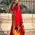 Red organza zari weaving saree with matching blouse piece