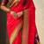 Red organza zari weaving saree with matching blouse piece