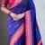 Blue organza zari weaving saree with matching blouse piece
