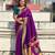 Purple organza zari weaving saree with matching blouse piece