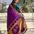 Purple organza zari weaving saree with matching blouse piece
