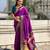 Purple organza zari weaving saree with matching blouse piece