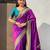 Purple organza zari weaving saree with matching blouse piece