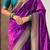 Purple organza zari weaving saree with matching blouse piece