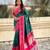 Teal border traditional butti & geometric zari work rich woven pallu design