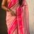 Peach border traditional butti & geometric zari work rich woven pallu design