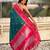 Teal border traditional butti & geometric zari work rich woven pallu design