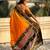 Mustard border traditional butti & geometric zari work rich woven pallu design