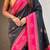 Black border traditional butti & geometric zari work rich woven pallu design