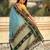 Sky blue border traditional butti & geometric zari work rich woven pallu design
