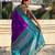Purple border traditional butti & geometric zari work rich woven pallu design