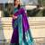 Purple border traditional butti & geometric zari work rich woven pallu design