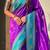 Purple border traditional butti & geometric zari work rich woven pallu design