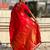 Red silk blend saree with golden zari motifs & rire woven pallu | traditional festive wear saree