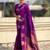 Purple silk blend saree with golden zari motifs & ripu woven pallu | traditional festive wear saree