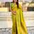 Light lime silk blend saree with golden zari motifs & rili woven pallu | tliditional festive wear saree