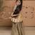 Beige printed dola silk sharara set