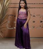 Purple printed modal sharara set