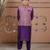 Purple floral printed modal nehru jacket set