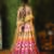 Multicolor Mirror Embroidered Raw Silk Lehenga Set