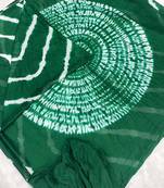 Dark green printed art silk saree with blouse piece