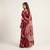 Maroon printed art silk saree with blouse piece