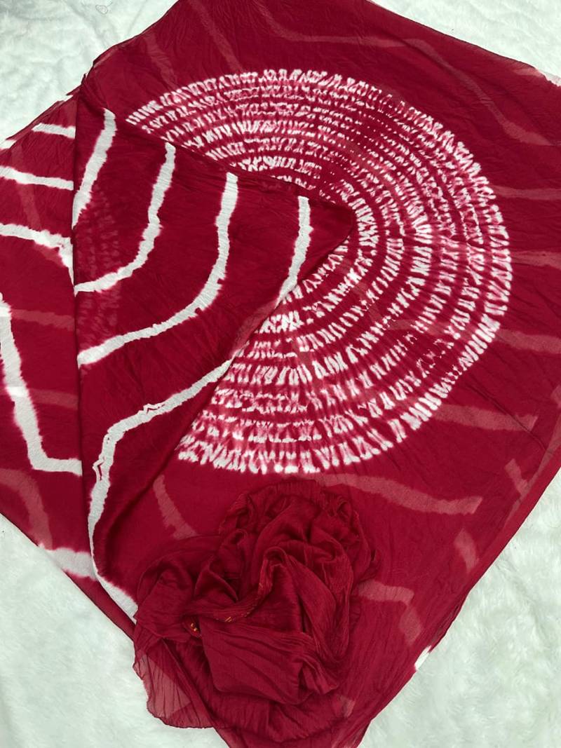 Maroon printed art silk saree with blouse piece