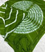 Mehendi printed art silk saree with blouse piece