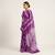 Purple printed art silk saree with blouse piece