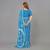 Blue printed art silk saree with blouse piece