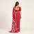 Red printed art silk saree with blouse piece