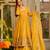 Yellow crunshy silk party wear embroidery sharara    suit set