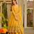 Yellow crunshy silk party wear embroidery sharara    suit set