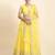 yellow embroidery net designer lehenga choli set