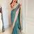 Women's shimmer silk traditional motiff embroidered saree with blouse piece